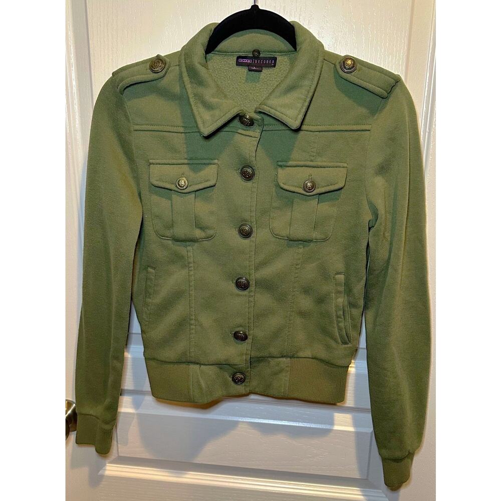 Decoded Teen’s Green Button Down Military-Style Jacket In Size L